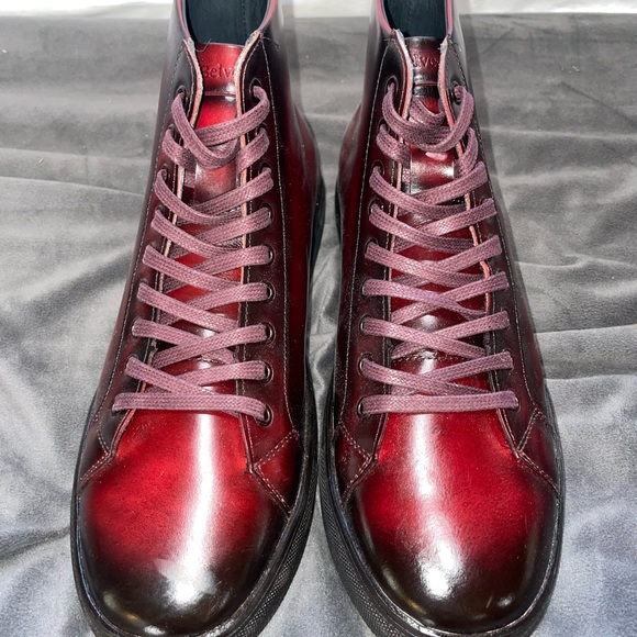 Belvedere David High-Top Leather‎ Sneakers 8.5D Burgundy Oxblood • Streetwear - Picture 2 of 7